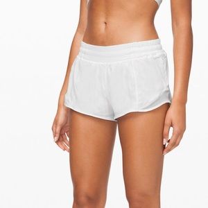 White LuluLemon Hotty Hot shorts size 4